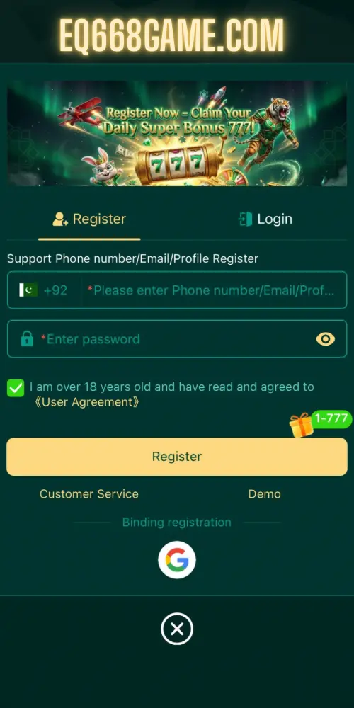 eq668 game register