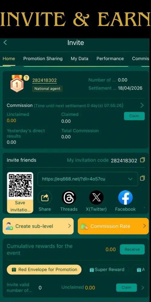 eq668 invite and earn